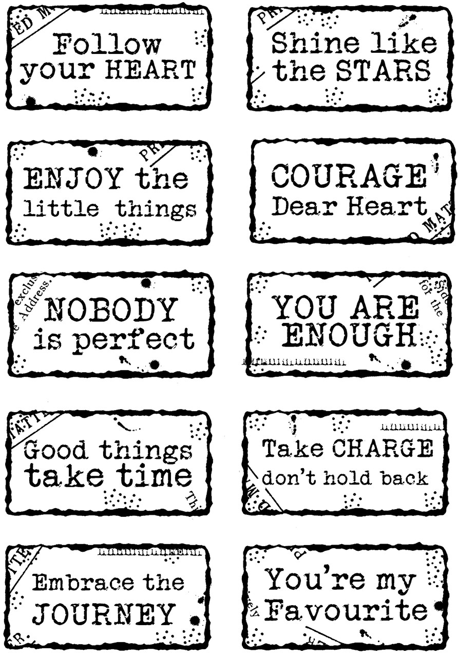 Woodware Craft Collection Woodware Clear Singles Distressed Labels 4 in x 6 in Stamp